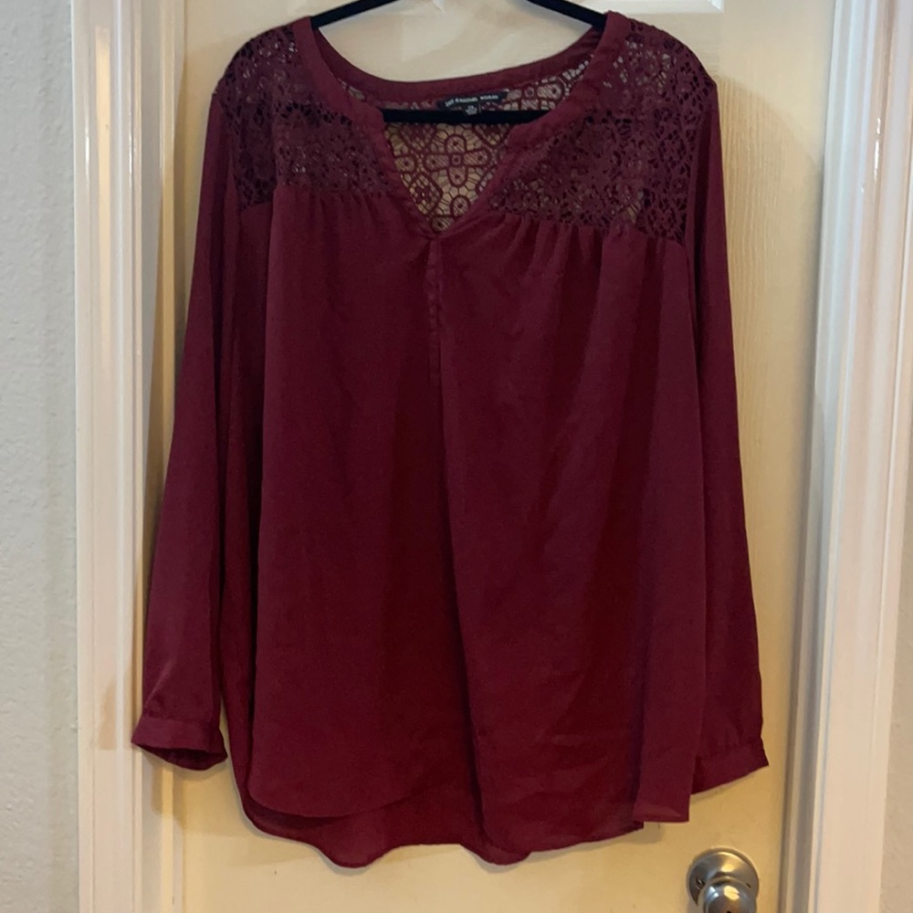Maroon tops with cutouts